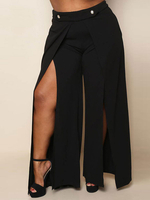 Plus Größe für Damen im schicken & modischen Style Polyester in Schwarz Schlaghose für Straßen-Style