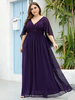 Plus Size Abendkleid A-Linie V-Ausschnitt Spitze Bodenlange Social Party Kleider