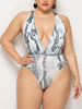 Plus Size Badeanzug für Frauen Ecru White Polyester Sommer Badeanzug