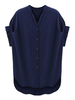 Plus Size Bluse für Frauen Sweetheart Neck Short Sleeves Knöpfe Polyester Casual T-Shirt