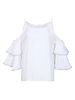 Plus Size Bluse für Frauen Träger Hals Halbarm Weiß Weiß Übergroße Casual Cami Top