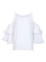Plus Size Bluse für Frauen Träger Hals Halbarm Weiß Weiß Übergroße Casual Cami Top