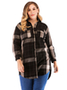 Plus Size Bluse für Frauen Umlegekragen Lange Ärmel Kariertes Muster Knöpfe Oversized Freizeithemd