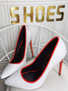Plus Size High Heels für Frauen Pointed Toe Stiletto Absatz Patent PU Leder Mode White Heels