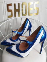 Plus Size High Heels für Frauen Pointed Toe Stiletto Heel Mode Weiß Mary Jane Heels