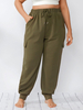 Plus Size Hosen für Frauen Hohe Taille Polyester Casual Hunter Grüne Hose