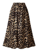 Plus Size Kleid Elastic Waist Leopard Printed Pattern Polyester Mid-Calf Sommerkleid
