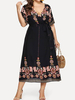 Plus Size Kleid Tribal Print Kurzarm Wickelkleid