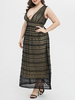Plus Size Kleidung für Frauen Black Lace Deep V-Neck Casual Ärmelloses Sommerkleid