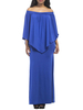 Plus Size Kleidung für Frauen blau aus Schulter Kleid