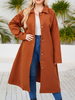 Plus Size Mantel für Frauen Umlegekragen Lange Ärmel Polyester Knielanger Wickelmantel