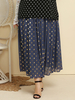 Plus Size Rock für Frauen Blue Grey Polyester Casual Übergroßer Rock mit mittlerer Wadenlänge