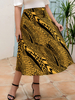 Plus Size Rock für Frauen Geometrische Paspel Erhöhte Taille Polyester Lässiger langer Rock