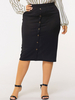Plus Size Rock für Frauen Knöpfe Polyester Bodycon Casual Wadenlanges Unterteil