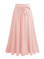 Plus Size Rock für Frauen Plissee Schleifen Lace Up Chiffon Langer Rock