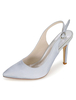Pointed Toe Satin Abend und Braut Sandalen