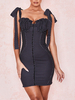 Polka Dot Bodycon Kleider Schwarze Träger Sweetheart Etuikleid