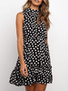 Polka Dot Sommerkleid Schwarzes Baumwoll-Strandkleid