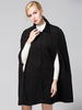 Poncho Cape Mantel schwarz Damen Oversize Wollmantel für den Winter