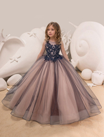 Princesss Blumenmädchenkleider Ballkleider Spitze Tüll Kinder Pageant Party Kleid