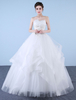 Prinzessin Ballkleid Brautkleider Trägerlos Elfenbein Spitze Perlen Tulle Bodenlangen Brautkleid