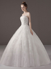 Prinzessin Ballkleid Brautkleider Trägerlos Spitze Applique Perlen Elfenbein Maxi Brautkleid