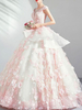 Prinzessin Brautkleid Mit Blumenstickerei Eine Linie Bodenlang Juwel Hals Kurzarm Ärmel Natürliche Taille Applikation Satin Stoff Brautkleider