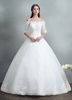 Prinzessin Brautkleid Spitze Perlen Maxi Brautkleid aus der Schulter weißen Stock Länge Ball Kleid Brautkleid