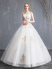 Prinzessin Brautkleid Tüll Applique Perlen trägerlosen ärmellosen Brautkleid