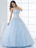 Prinzessin Brautkleider Pastell Blau Quinceanera Kleid Spitze Applique Liebsten Liebsten Friesen Tüll Bodenlangen Brautkleid
