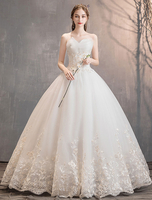 Prinzessin Brautkleider Tüll Liebsten Ausschnitt bodenlangen Ballkleid Brautkleid