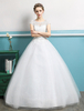 Prinzessin Brautkleider2021 Ballkleider Spitze Perlen Elfenbein Tüll Bodenlangen Brautkleid