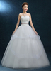 Prinzessin Günstiges Brautkleid Ball Kleid trägerlos Organza Günstiges Brautkleid Schärpe rückenfreie bodenlange Günstiges Brautkleid Elfenbein