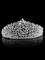 Prinzessin Krone Hochzeit Tiara Braut Kopfschmuck Strass Royal Haarschmuck