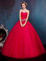 Prinzessin Quinceanera Kleider Pastellblau Luxus Trägerlos Perlen Maxi Frauen Pageant Kleid