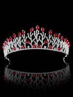 Prinzessin Tiara Crown Bridal Headpieces rote königliche Hochzeit Haarschmuck