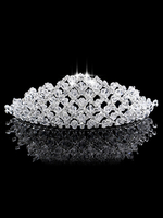 Prinzessin Tiara Crown Hochzeit Strass Perlen Braut Kopfschmuck