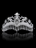 Prinzessin Tiara Hochzeit Silber Krone Braut Kopfschmuck Strass Perlen Quasten königlichen Haarschmuck