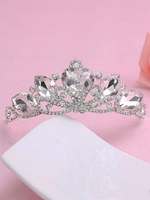 Prinzessin Tiara Hochzeit Silber Krone Braut Kopfschmuck Strass Royal Hair Accessories