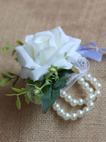 Prom Corsage Hochzeit Handgelenk Corsage Perlen Armband Hand Blumen