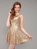Prom-Kleid mit Pailletten in Golden