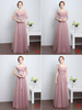 Prom Kleider lange Cameo2021 rosa Brautjungfer Kleid Tüll Band Sash bodenlangen formale Party Kleid