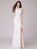 Prom Kleider Sexy Split Lange Federn Halfter Formale Kleider