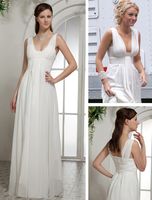 Promi-Kleider Gossip Girl Low Cut Empire-Taille Satin Chiffon Maxi Celebrity Dress