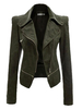 PU 2021 Leder Jacke Damen Reißverschlüsse Slim Fit Moto Jacken