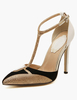 PU Leder wies Toe Stiletto Heel Strass High Heels
