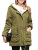 Puffermäntel Khaki Taschen Umdrehung Kragen Reißverschluss Lange Ärmel Casual Winter Oberbekleidung
