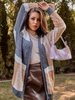 Pullover Cardigans Camel Acryl Color Block Langarm Cardigans
