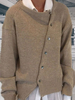 Pullover Cardigans Kamel Acryl Lange Ärmel Jewel Hals Unregelmäßige