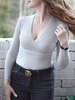 Pullover für Frauen Fashion V-Ausschnitt